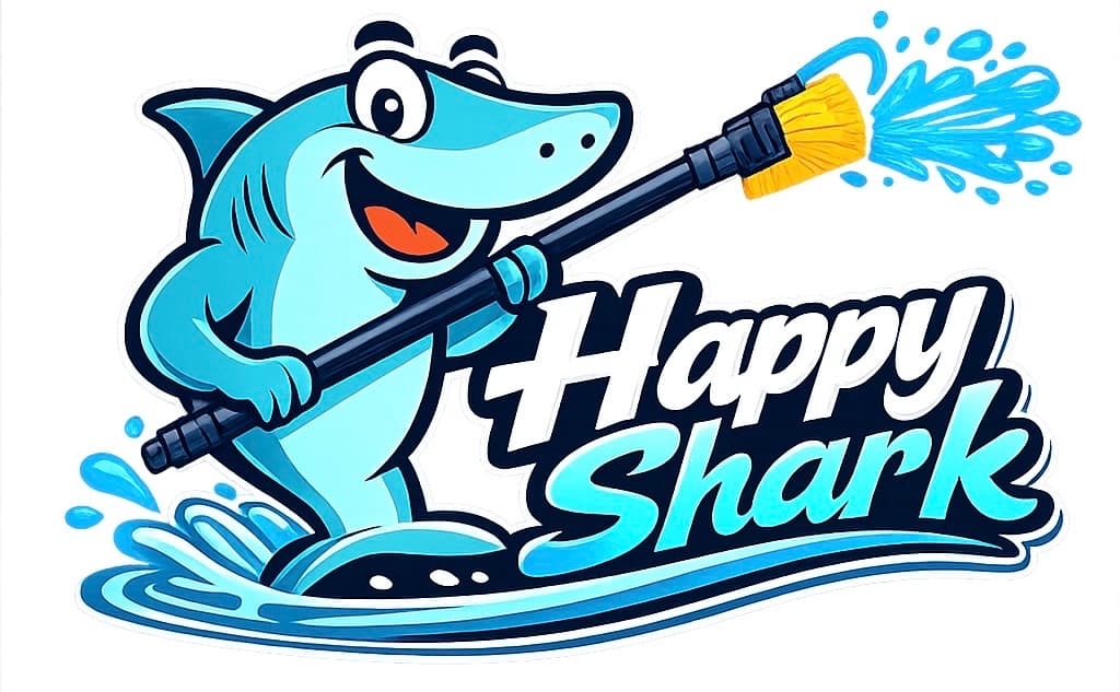 Happy Shark residential window cleaning mascot